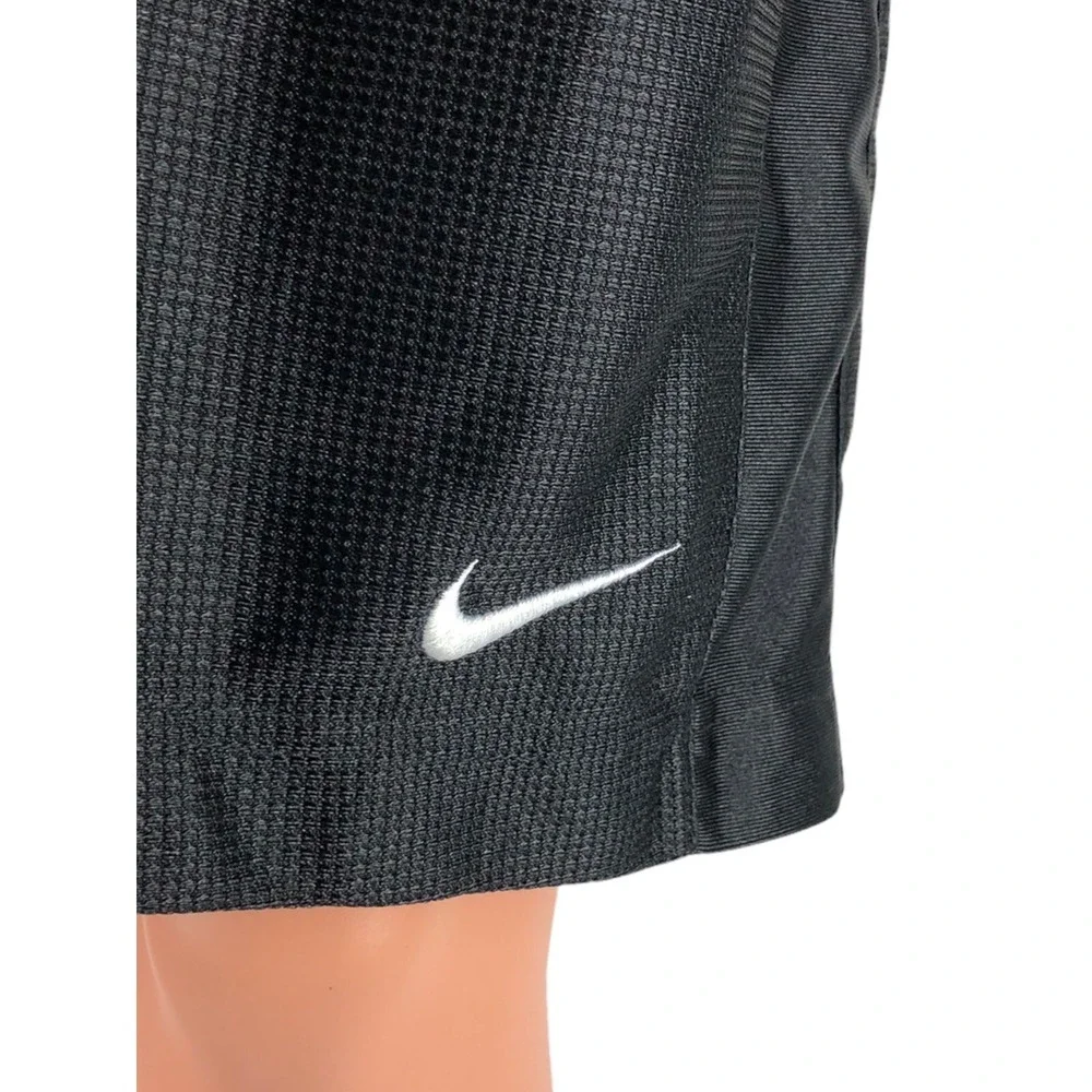 Nike Mens Medium Shorts Dazzle Black Shiny Y2K Vintage With Pockets Drawstring